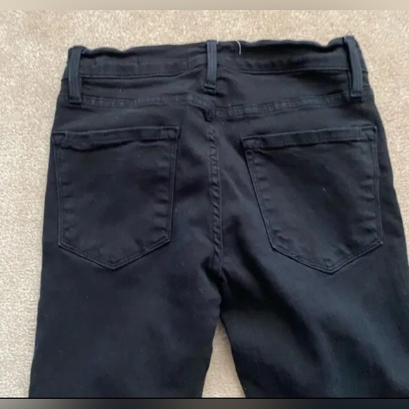 FRAME Le Skinny de Jeanne Mid Rise Black Stretch Skinny Denim Jean Size 25 - Picture 8 of 8